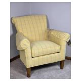 Classic Yellow Gingham Upholstered Armchair - Thomasville