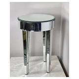 Striking Modern Mirrored Round Side Table