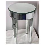 Striking Modern Mirrored Round Side Table