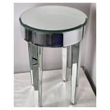 Striking Modern Mirrored Round Side Table