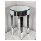 Striking Modern Mirrored Round Side Table