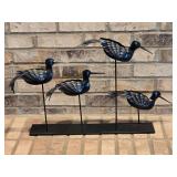 Delightful Metal Sculpture Decor - Coastal Birds