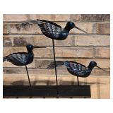 Delightful Metal Sculpture Decor - Coastal Birds