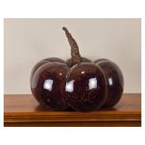 Festive Autumn Studio Art  Glass Pumpkin Sculpture