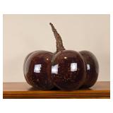 Festive Autumn Studio Art  Glass Pumpkin Sculpture