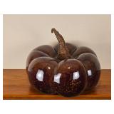 Festive Autumn Studio Art  Glass Pumpkin Sculpture