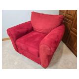 Oversized Luxury Plush Armchair by Broyhill - Candy Apple Red