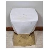 Modern Cream / Gold Ceramic Geometric Side Table