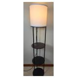 Contemporary Black Metal Etagere Floor Lamp