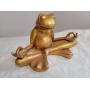 Fab Zen Seated Gold Frog Statue