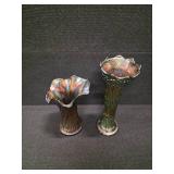 Fenton April Showers Carnival Glass Vases