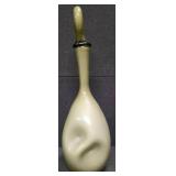 Vintage Empoli Italian Cased Glass Olive Green Decanter