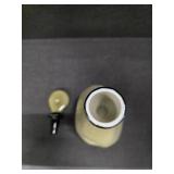 Vintage Empoli Italian Cased Glass Olive Green Decanter