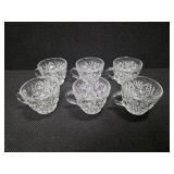 6 Crystalline Tea Cups