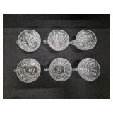 6 Crystalline Tea Cups
