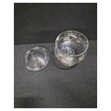 Gold and etched pedestal candy dish