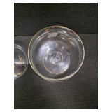 Gold and etched pedestal candy dish