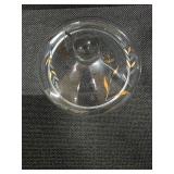 Gold and etched pedestal candy dish