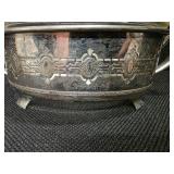 Vintage glass Pyrex dish with lid and silver carrier