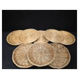 8 natural-woven Wicker paper plate holders