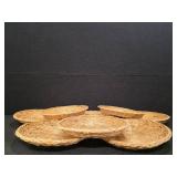8 natural-woven Wicker paper plate holders