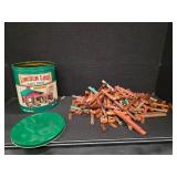 Tub of Lincoln Logs