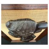 Wooden hand-carved wall plaque of indigenous woman