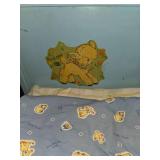 Vintage AMSCO light-blue Doll-e-Crib w/ mattress and blanket