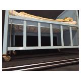 Vintage AMSCO light-blue Doll-e-Crib w/ mattress and blanket