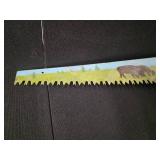 53" Hand Saw with Mt. Rushmore mural painted on it.