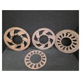 Antique, Cast Iron, round floor grates (4) and Gears (2)