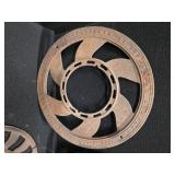 Antique, Cast Iron, round floor grates (4) and Gears (2)