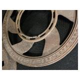 Antique, Cast Iron, round floor grates (4) and Gears (2)