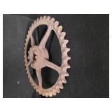 Antique, Cast Iron, round floor grates (4) and Gears (2)