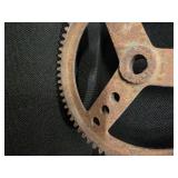 Antique, Cast Iron, round floor grates (4) and Gears (2)