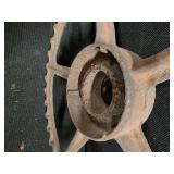 Antique, Cast Iron, round floor grates (4) and Gears (2)