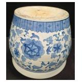 Vintage Blue and White Ceramic Fish-Bowl planter