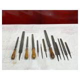 14 Assorted Metalworking Files with Wooden and Metal Handles 14 Assorted Metalworking Files with Wooden and Metal Handles