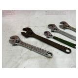 5 Adjustable Wrenches with Various Handles 5 Adjustable Wrenches with Various Handles