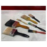 Seven Assorted Paintbrushes with Various Sizes and Designs Seven Assorted Paintbrushes with Various Sizes and Designs