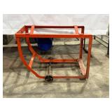 Red Metal Drum Cradle with Wheels for Industrial Use Red Metal Drum Cradle with Wheels for Industrial Use