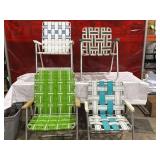 Four Woven Aluminum Patio Chairs in Assorted Colors Four Woven Aluminum Patio Chairs in Assorted Colors