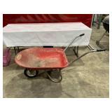 Red Metal Tub Wheelbarrow with Single Wheel Red Metal Tub Wheelbarrow with Single Wheel