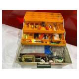 Plastic Tackle Box with Contents and Fishing Net Plastic Tackle Box with Contents and Fishing Net