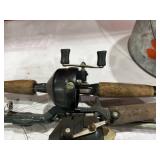 Vintage Fishing Poles and Min O Life Minnow Bucket Vintage Fishing Poles and Min O Life Minnow Bucket