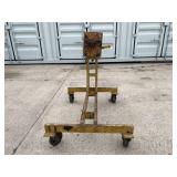 Yellow Engine Stand with Rotating Mount and Metal Casters Yellow Engine Stand with Rotating Mount and Metal Casters
