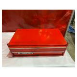 Empty Snap-on Red Metal Two-Drawer Tool Chest Empty Snap-on Red Metal Two-Drawer Tool Chest
