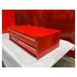 Empty Snap-on Red Metal Two-Drawer Tool Chest Empty Snap-on Red Metal Two-Drawer Tool Chest