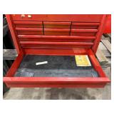 Empty Snap-on Red Metal Toolbox with Multiple Drawers and Lift-Top Lid Empty Snap-on Red Metal Toolbox with Multiple Drawers and Lift-Top Lid