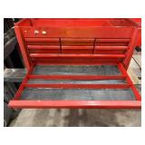 Empty Snap-on Red Metal Toolbox with Multiple Drawers and Lift-Top Lid Empty Snap-on Red Metal Toolbox with Multiple Drawers and Lift-Top Lid